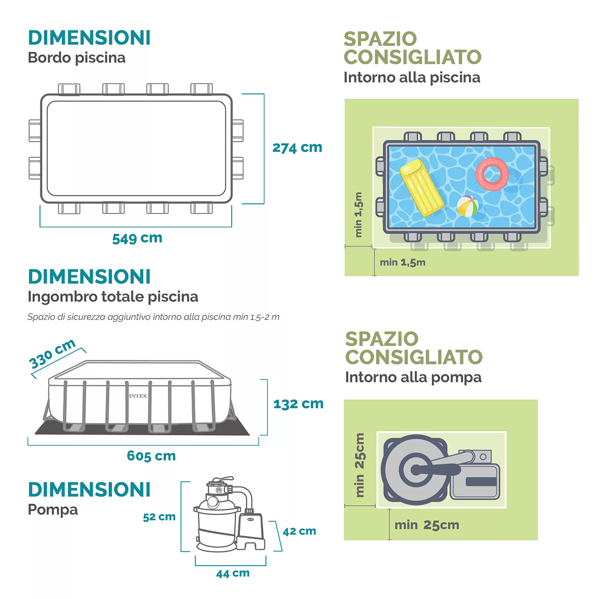 Intex 26356 Piscina fuori terra Ultra Frame XTR rettangolare 549x274x132 cm con accessori