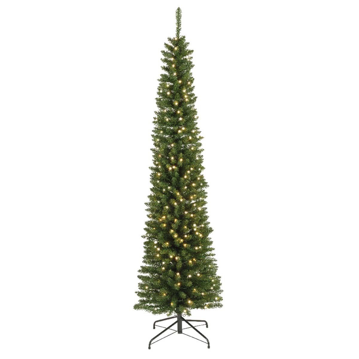 Albero di Natale con 280 luci LED incorporate 210 cm slim Pencil Pine