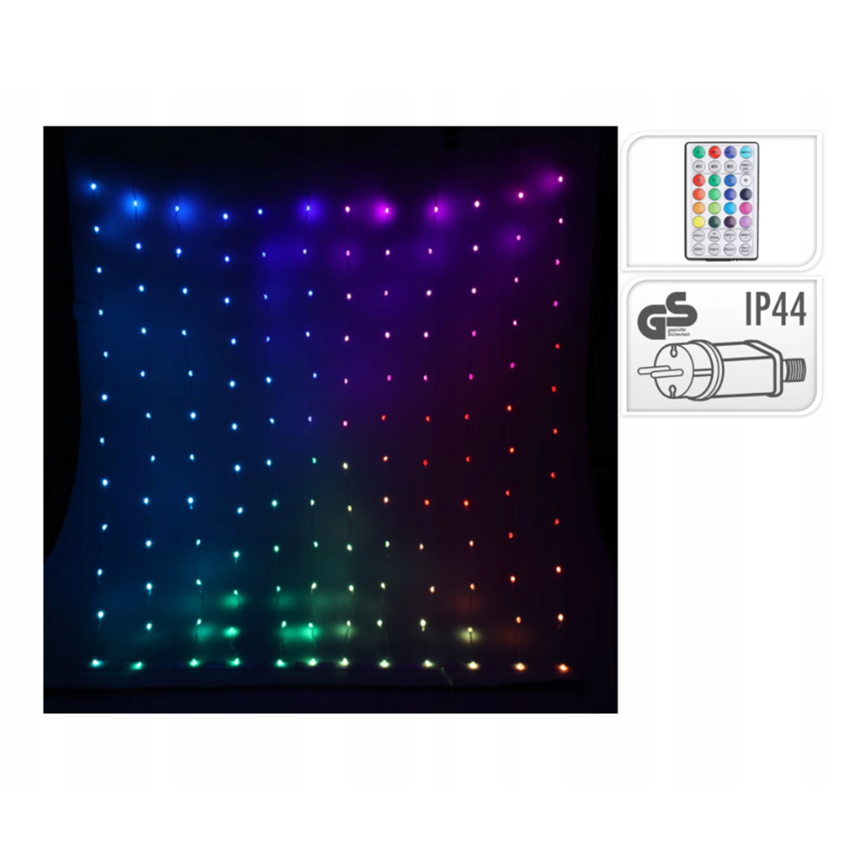 Tenda a luci LED RGB 120x120 cm con telecomando