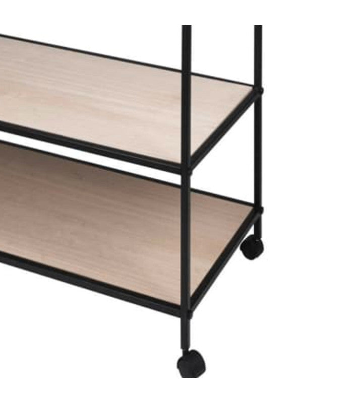 Appendiabiti in metallo a 2 ripiani L 84 x P 42,5 x A 176 cm nero