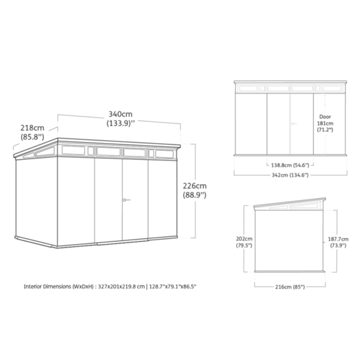 Keter Casetta da giardino Artisan K241739 7x11 342x218x226 cm