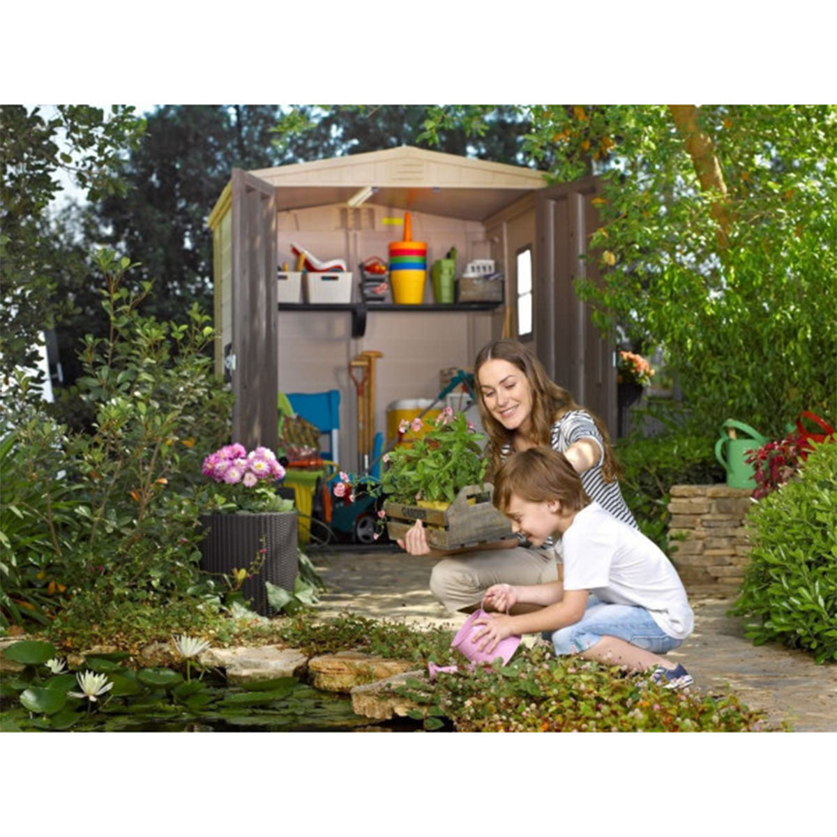 Keter Casetta da giardino in resina Factor beige 6x6