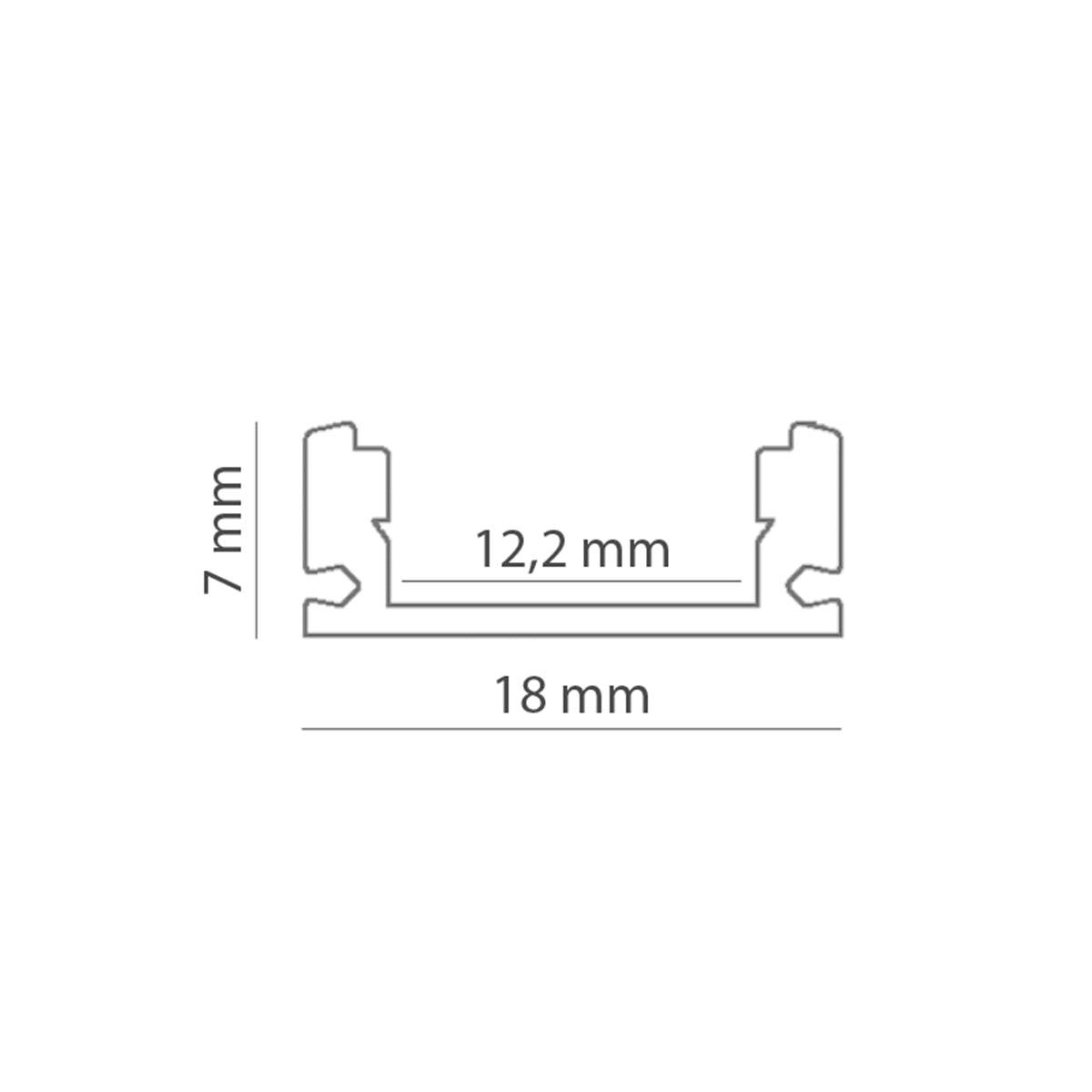Kit profilo in alluminio ad incasso per strip LED 2 metri con accessori