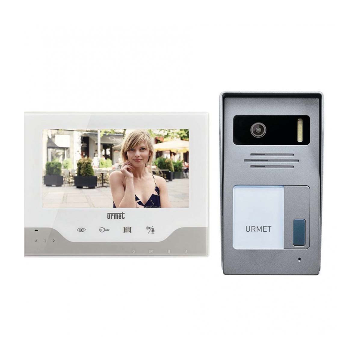 Kit videocitofono monofamiliare Urmet 1735-501 2 fili display da 7 pollici
