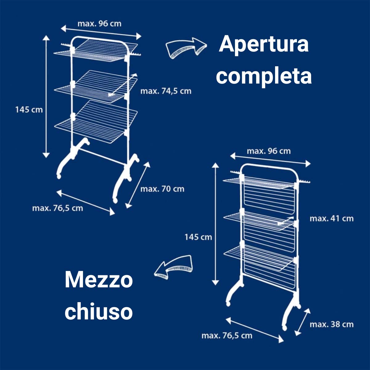 Stendibiancheria a torre 76,5x70x145 cm Comfort Tower 420 Leifheit