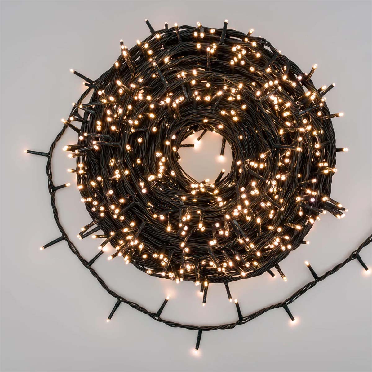 Catena luci di Natale 50 metri 1000 mini LED bianco caldo Lotti