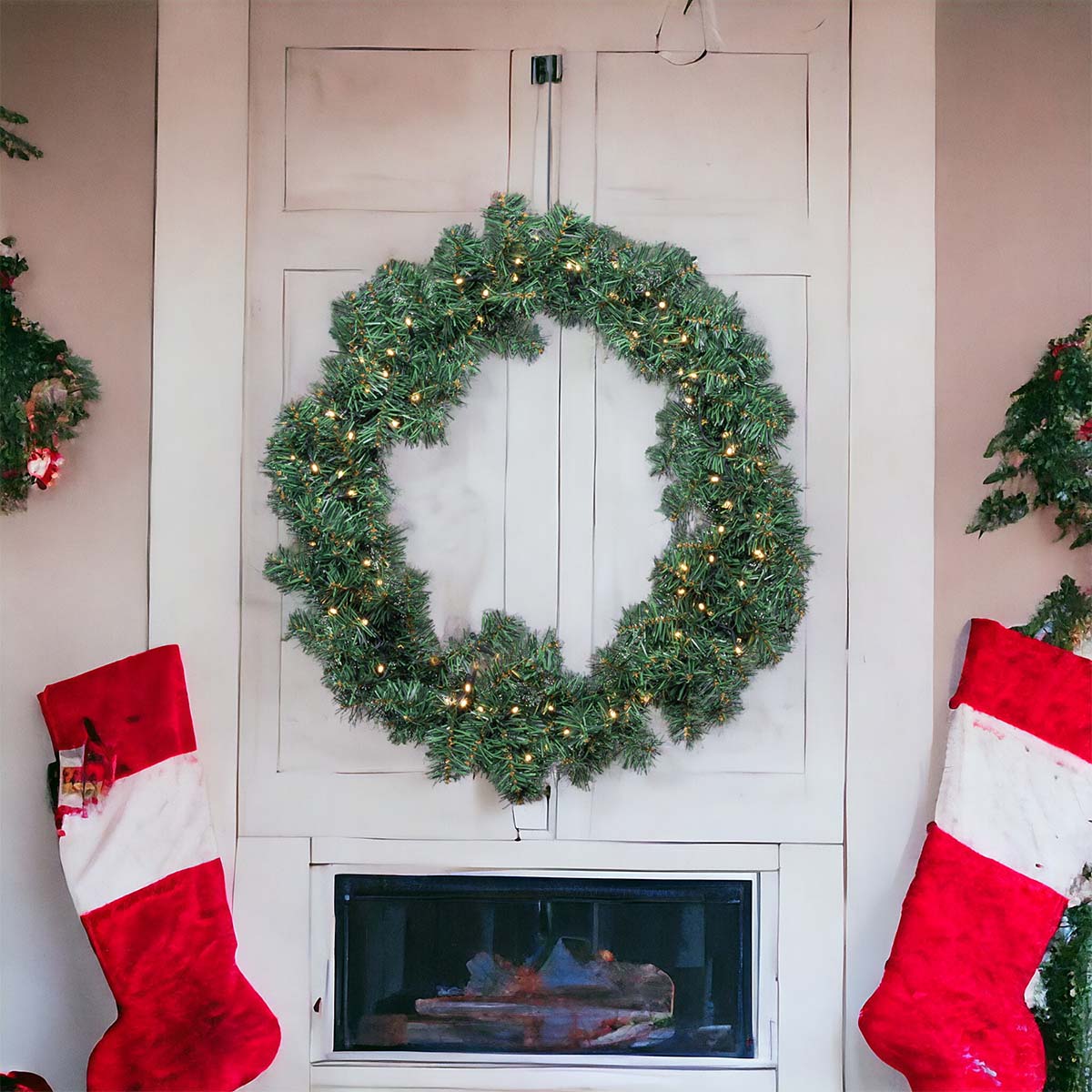 Ghirlanda natalizia luminosa verde Moena Ø60 cm