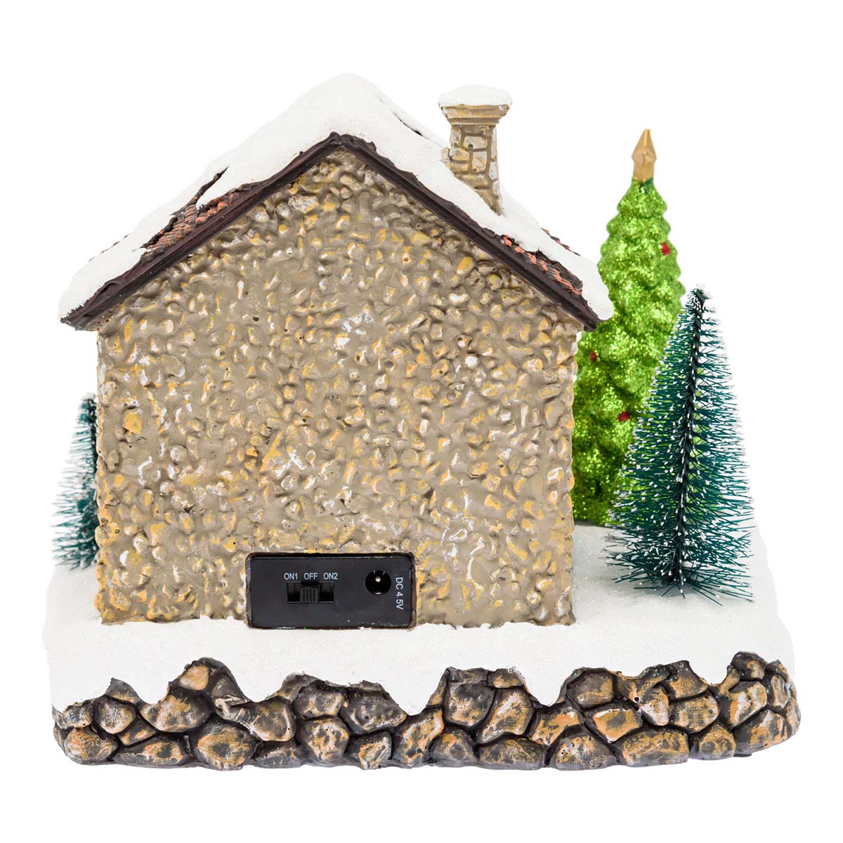 Villaggio di Natale animato Casa di Babbo Natale con LED e musica