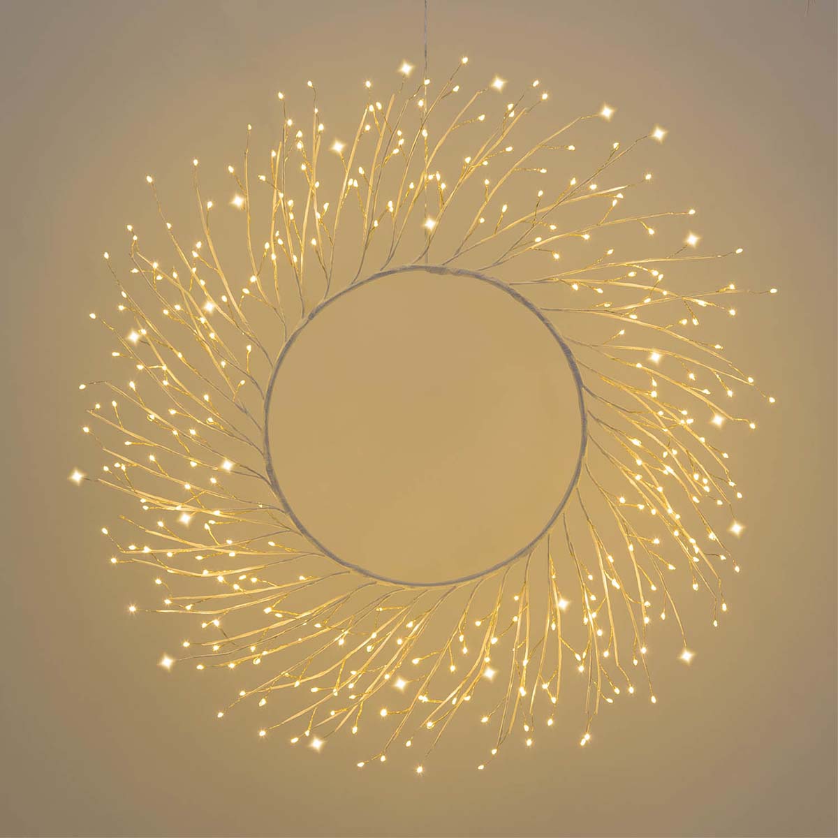 Corona natalizia in tiglio bianco 75 cm 350 MicroLED