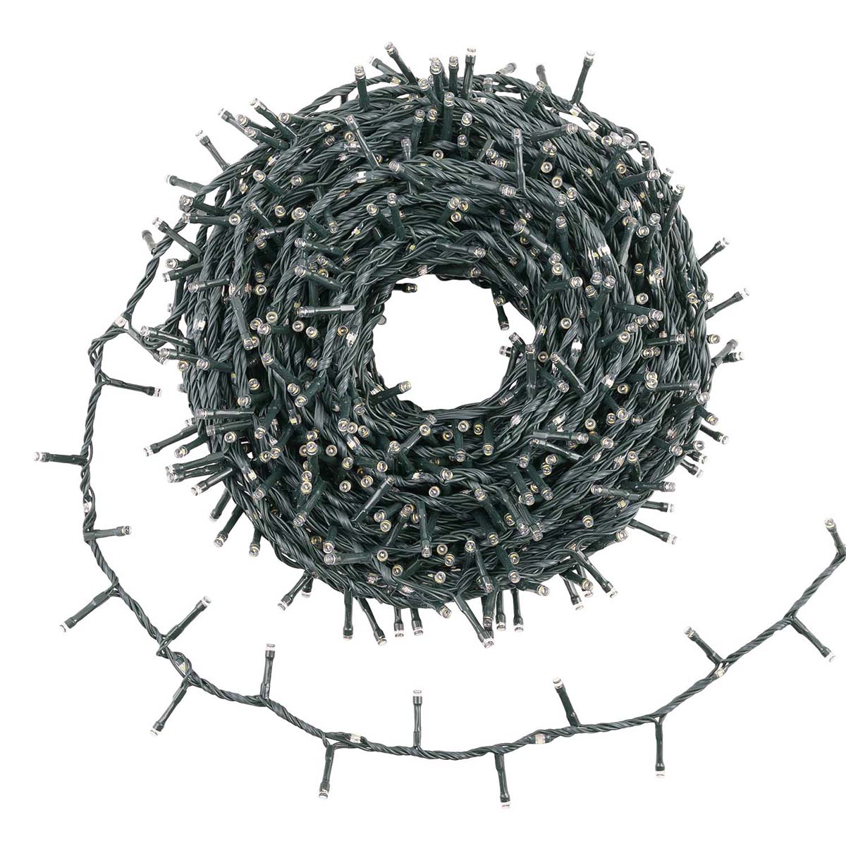 Catena luci di Natale minicluster 30 metri 1660 LED bianco caldo e freddo Lotti