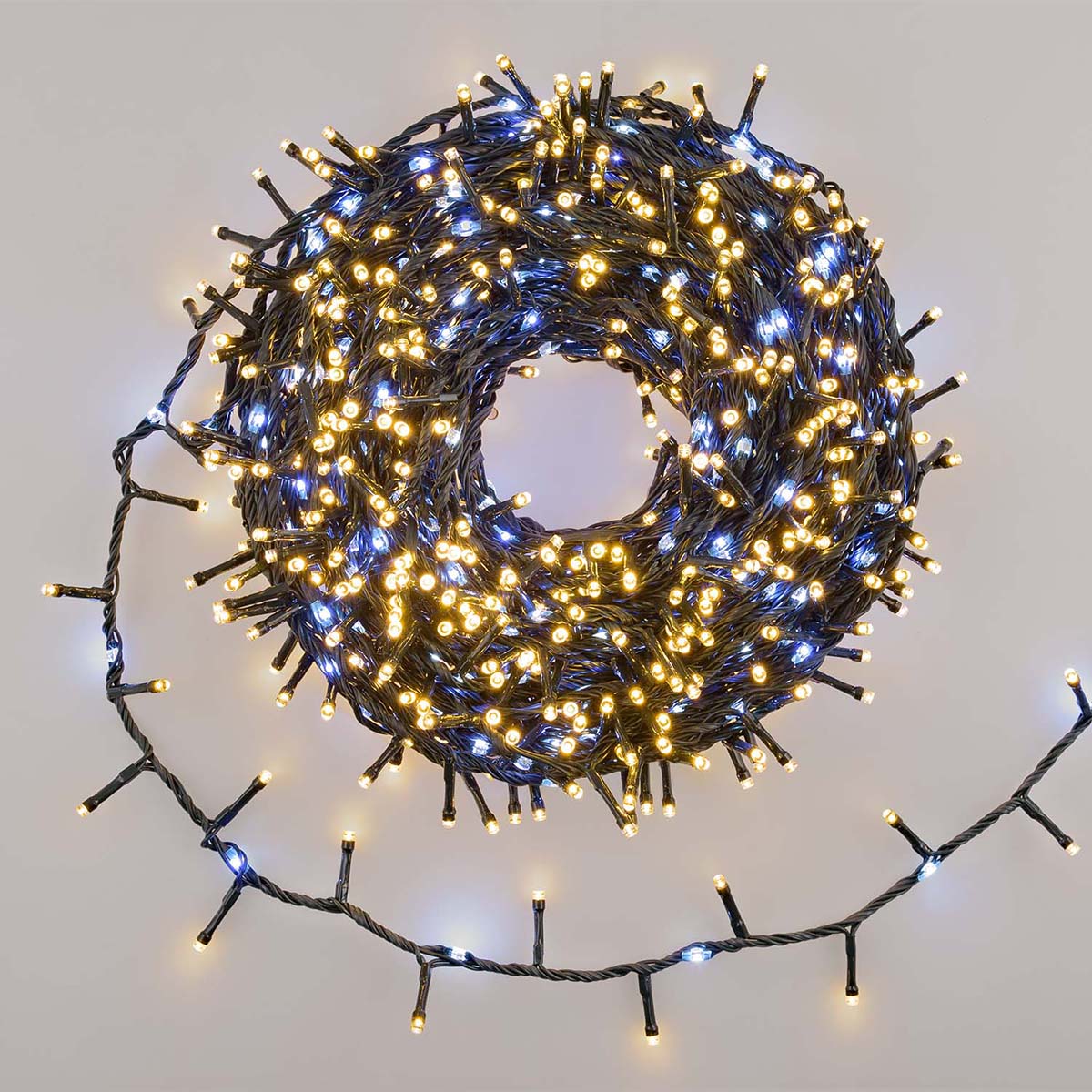 Catena luci di Natale minicluster 30 metri 1660 LED bianco caldo e freddo Lotti
