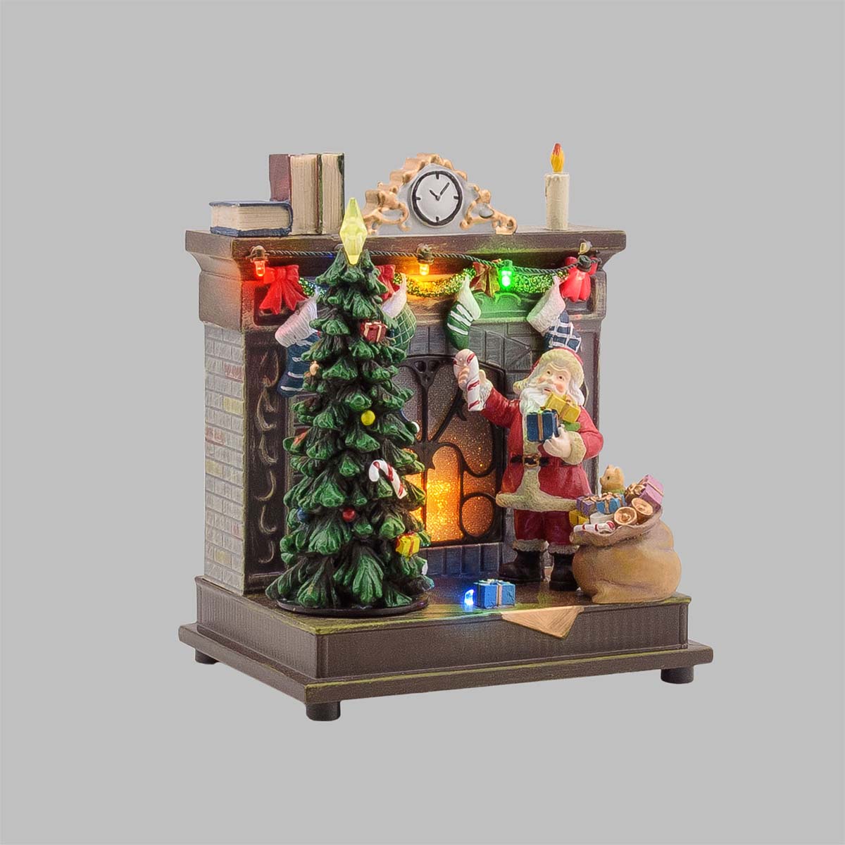 Villaggio di Natale luminoso 20 cm con LED e musica