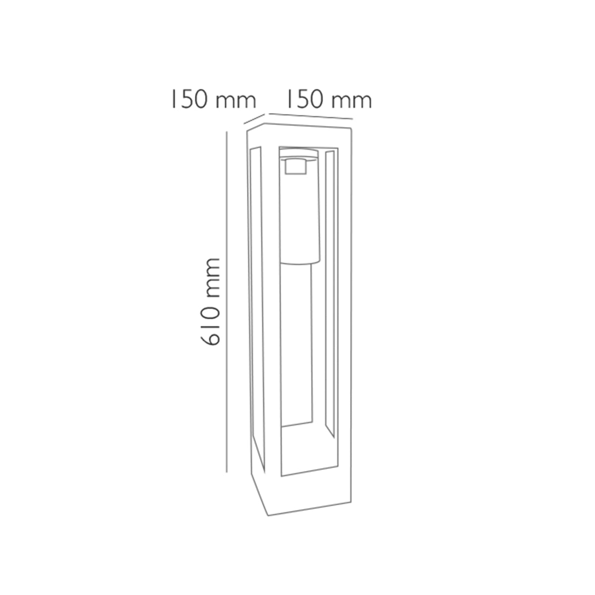 Lampioncino da giardino Ermes E27 IP44 altezza 61 cm