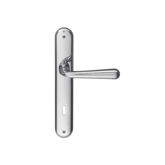Maniglia per porta battente cromo con placca interasse 70mm Colombo Robodue