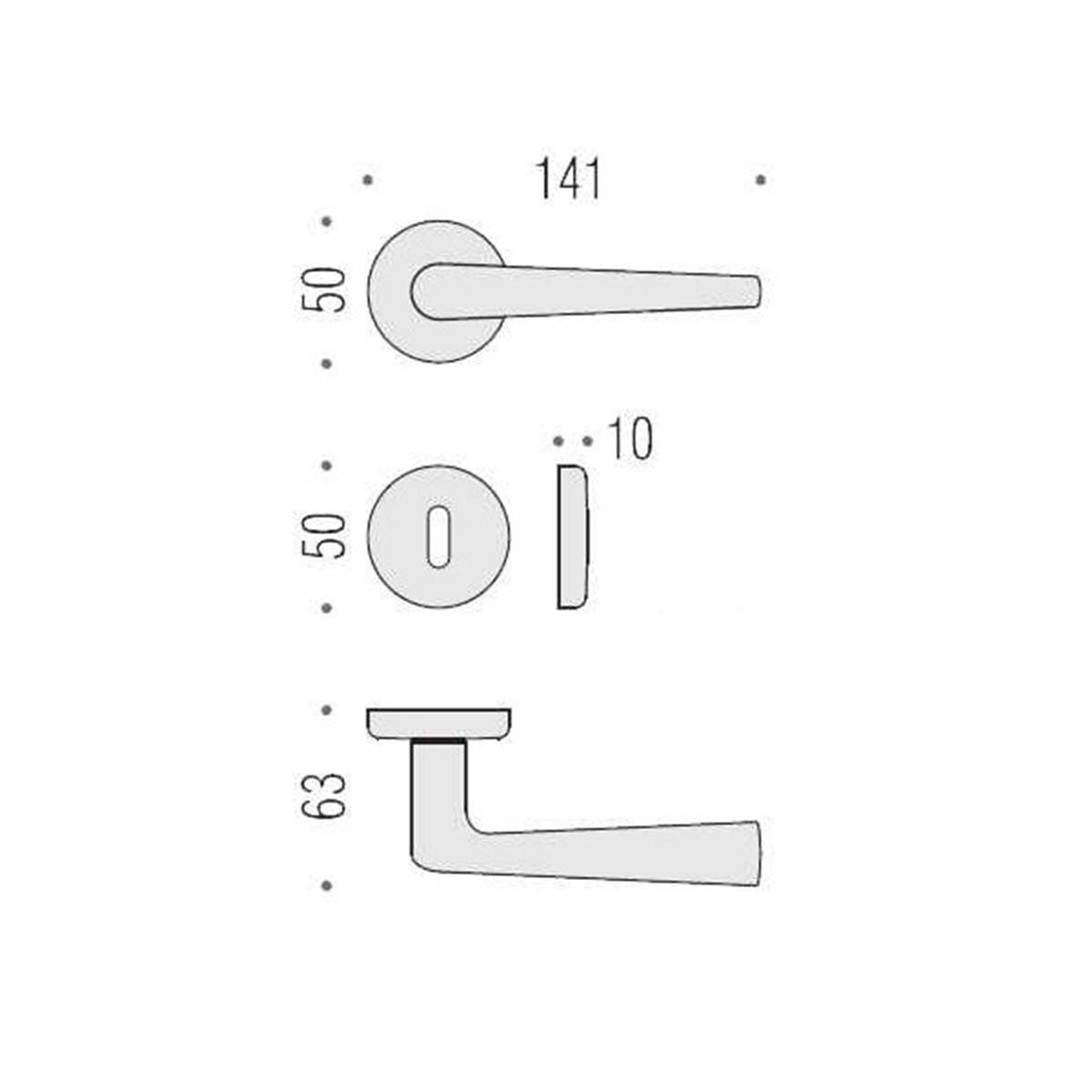 Maniglia per porta interna cromo satinato rosetta bocchetta d. 50mm Colombo Robotre