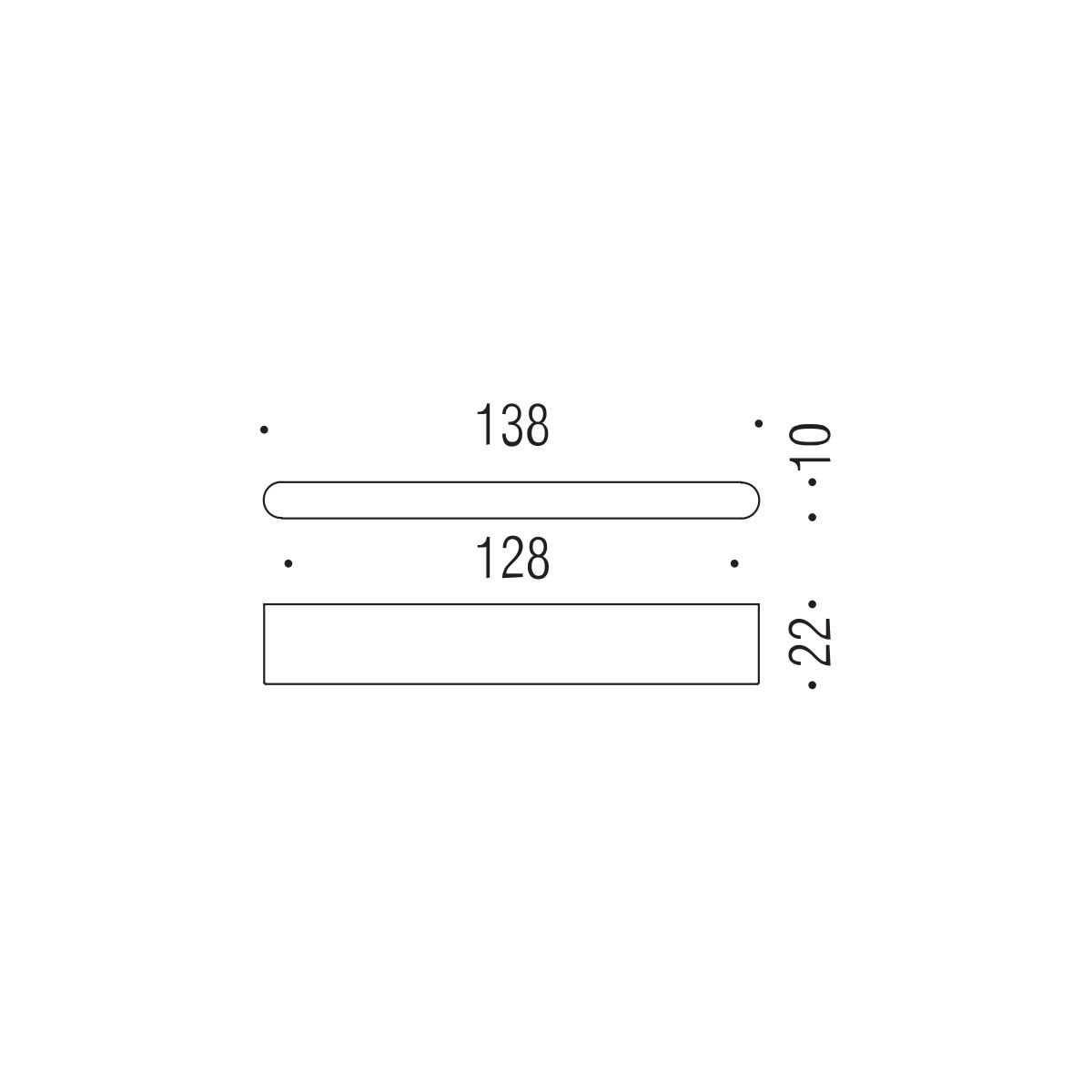 Maniglia per mobile cromo 138x10mm interasse 128mm Colombo Formae