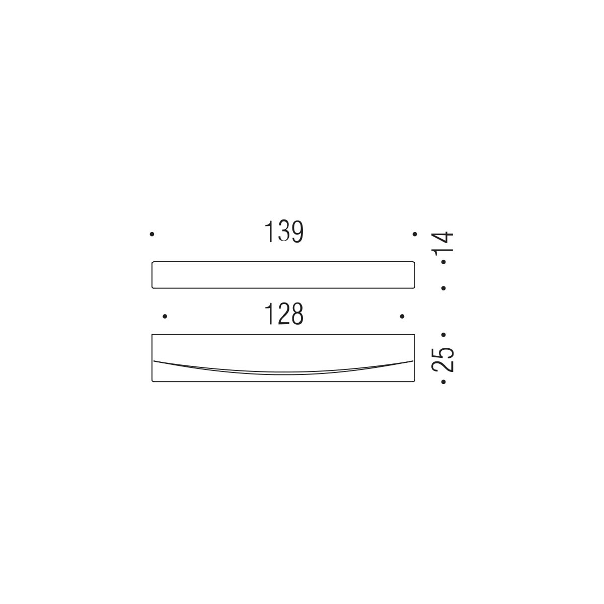 Maniglia per mobili cromo 139x14mm interasse 128mm Colombo Formae