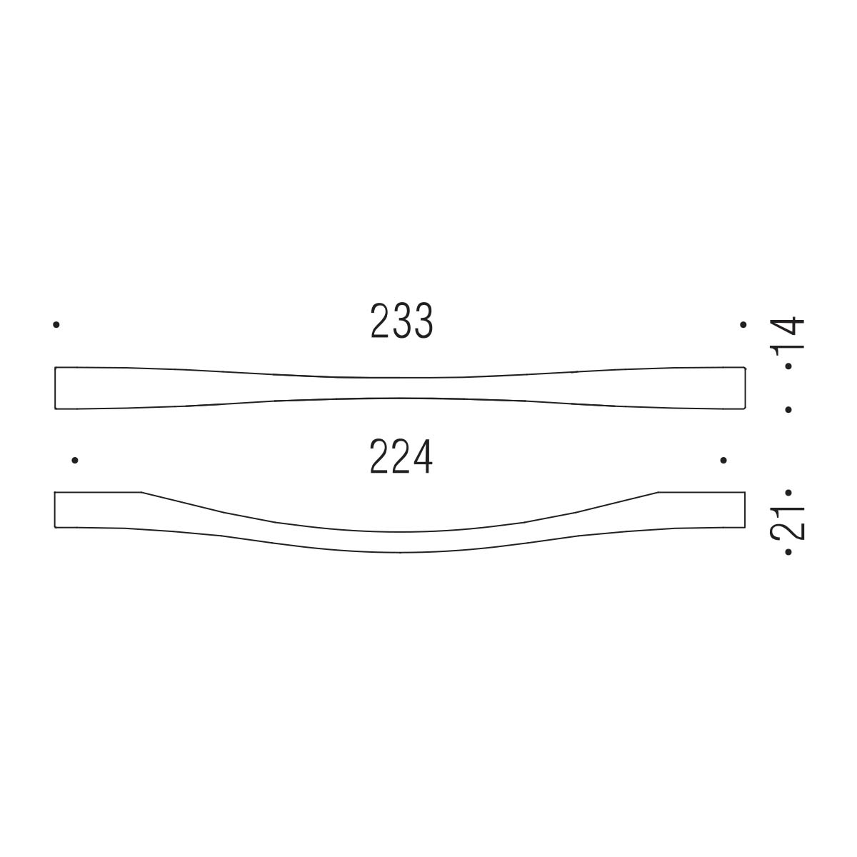 Maniglia per mobile cromo 233x14mm interasse 224mm Colombo Formae