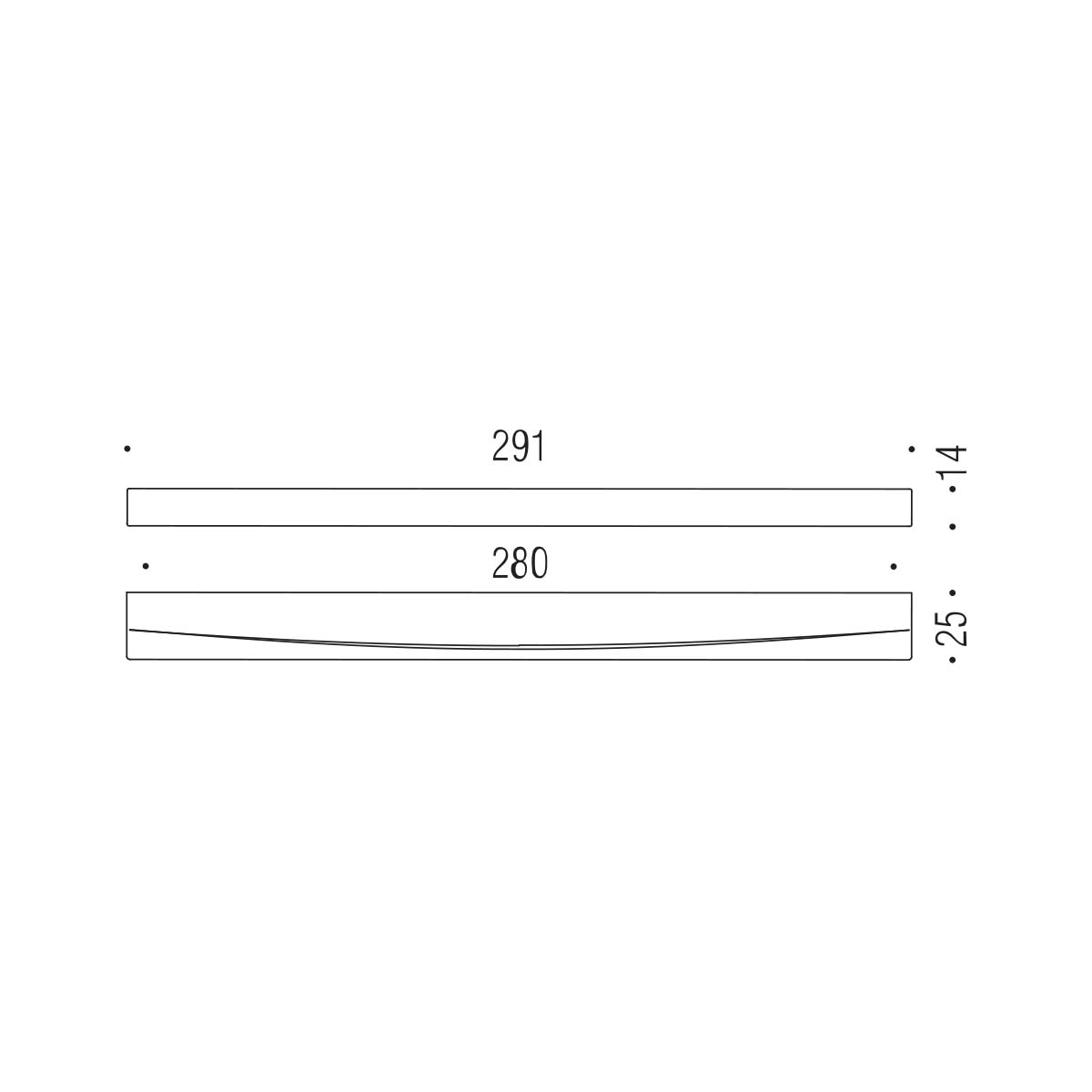 Maniglia per mobili cromo 291x14mm interasse 280mm Colombo Formae