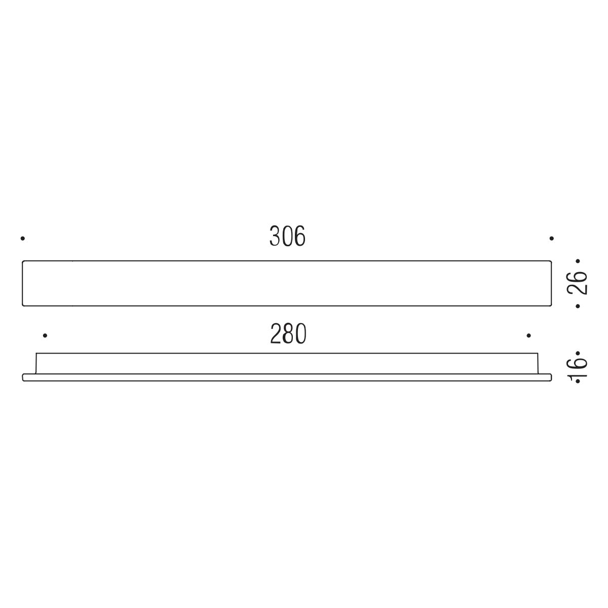 Maniglia per mobile cromo 306x26mm interasse 280mm Colombo Formae