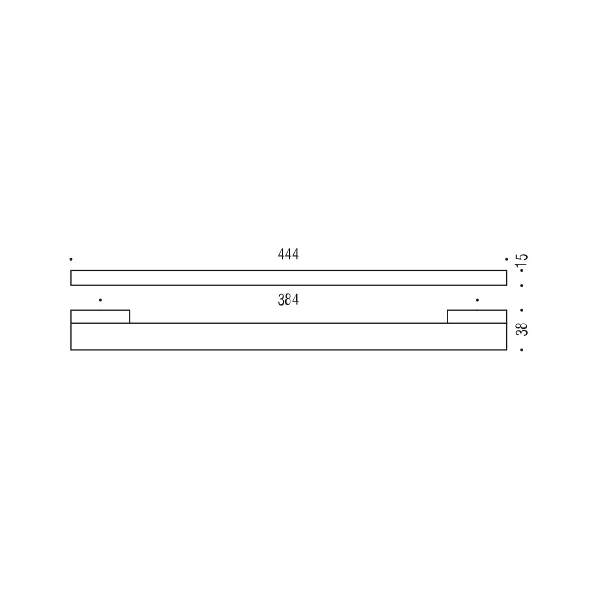 Maniglia per mobile cromo 444x15mm interasse 384mm Colombo Formae
