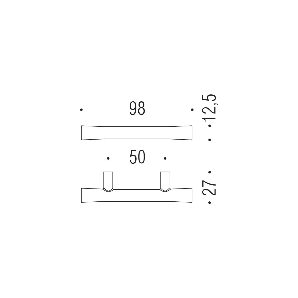 Maniglia per mobile cromo 98x12,5mm interasse 50mm Colombo Formae