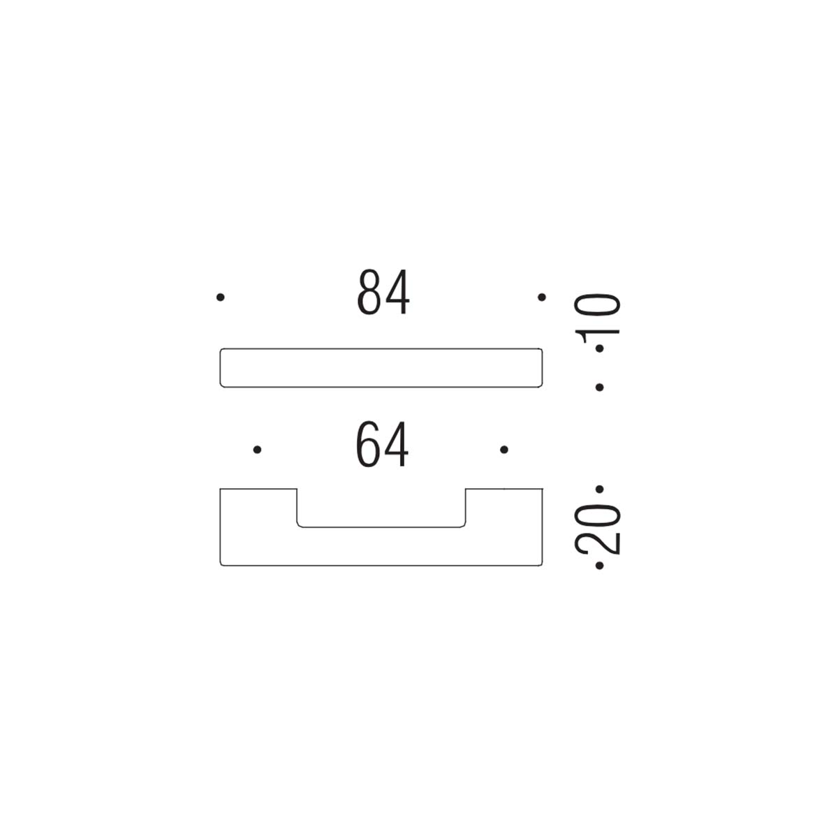 Maniglia per mobile cromo 84x10 mm interasse 64mm Colombo Formae