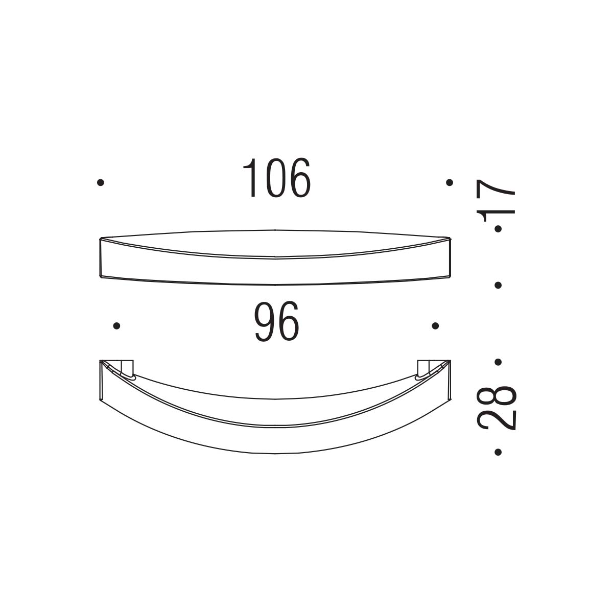 Maniglia per mobile cromo 106x17mm interasse 96mm Colombo Formae