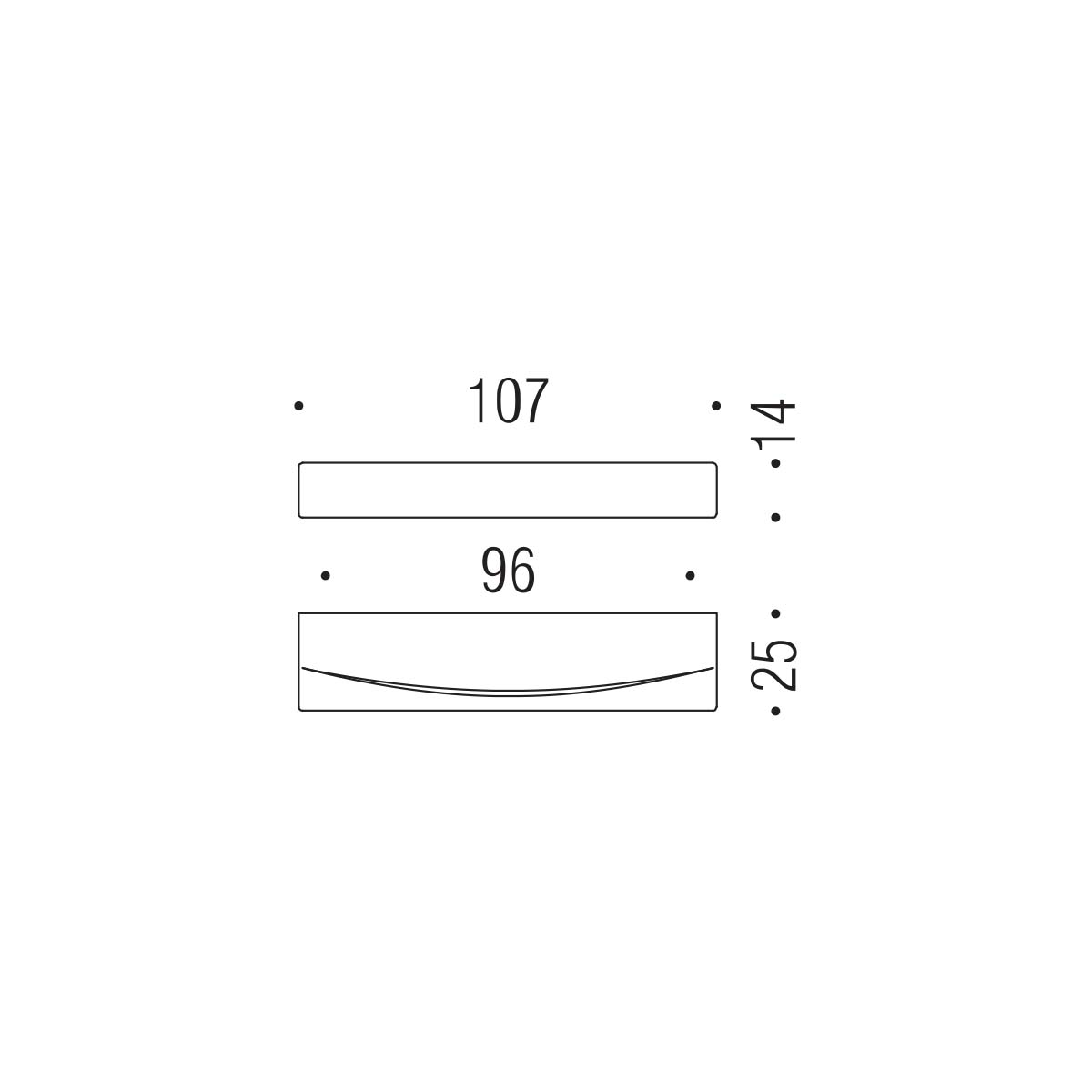 Maniglia per mobili cromo 107x14mm interasse 96mm Colombo Formae