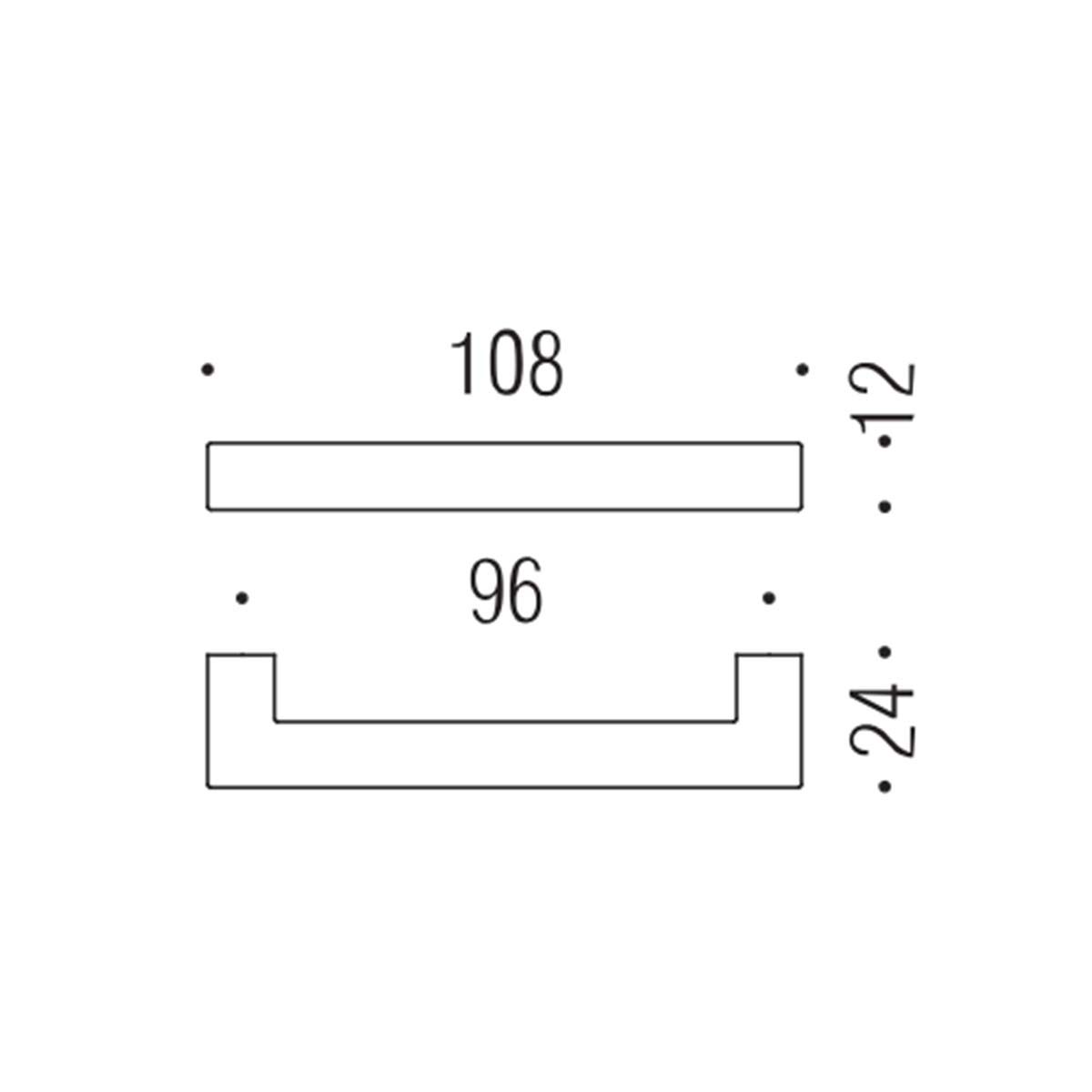 Maniglia per mobile cromo 108x12mm interasse 96mm Colombo Formae
