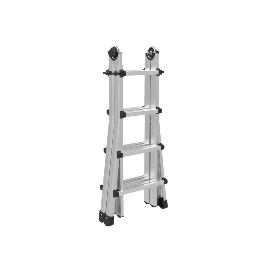 Scala telescopica Black in alluminio 5 più 5 gradini altezza massima 5,2 mt