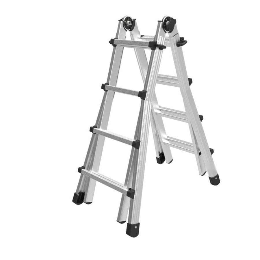 Scala telescopica Black in alluminio 5 più 5 gradini altezza massima 5,2 mt