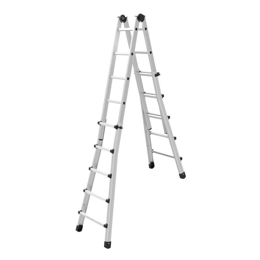 Scala telescopica Black in alluminio 5 più 5 gradini altezza massima 5,2 mt
