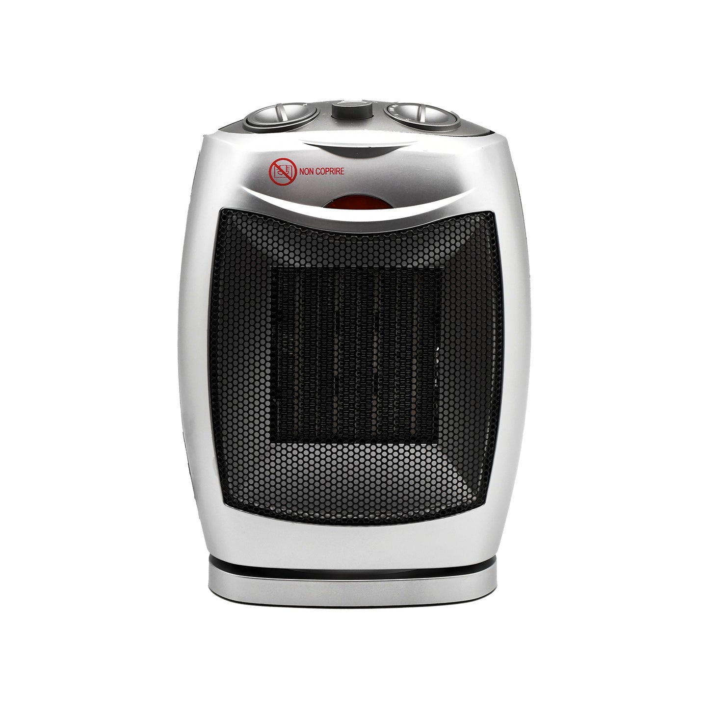 Stufa elettrica portatile oscillante 750/1500 W funzione caldo e freddo argento