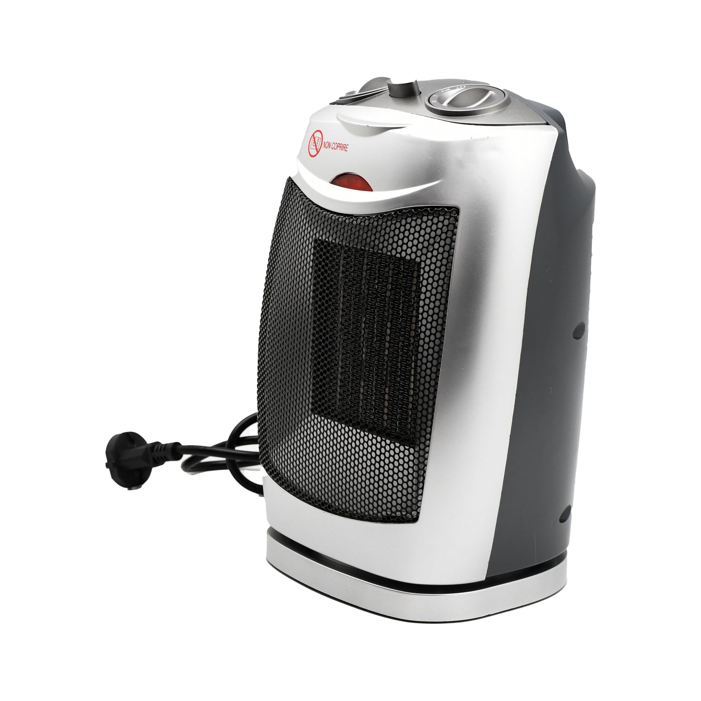 Stufa elettrica portatile oscillante 750/1500 W funzione caldo e freddo argento