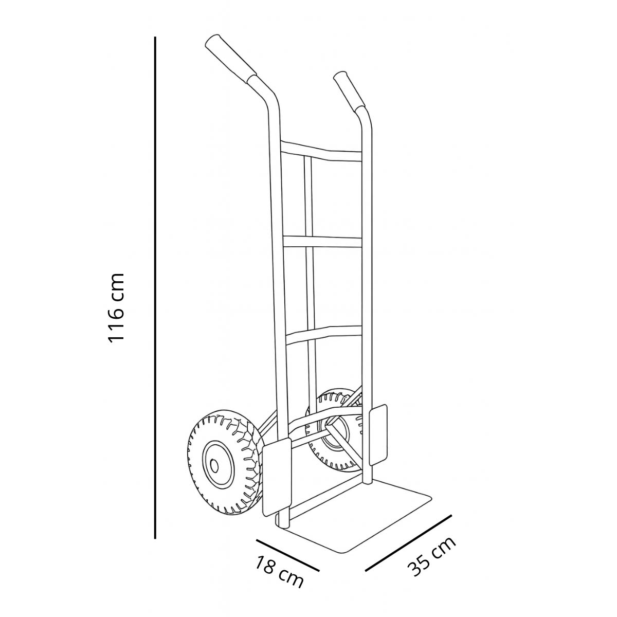 Carrello portapacchi con due ruote portata 200 kg giallo