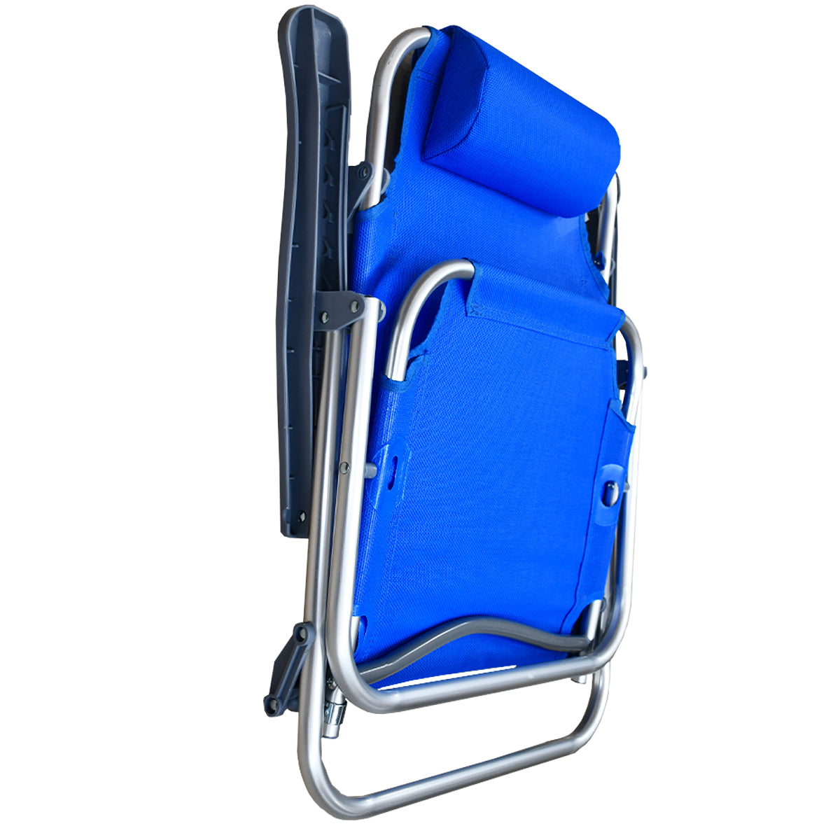 Spiaggina mare pieghevole in alluminio 46x59 cm con cuscino blu