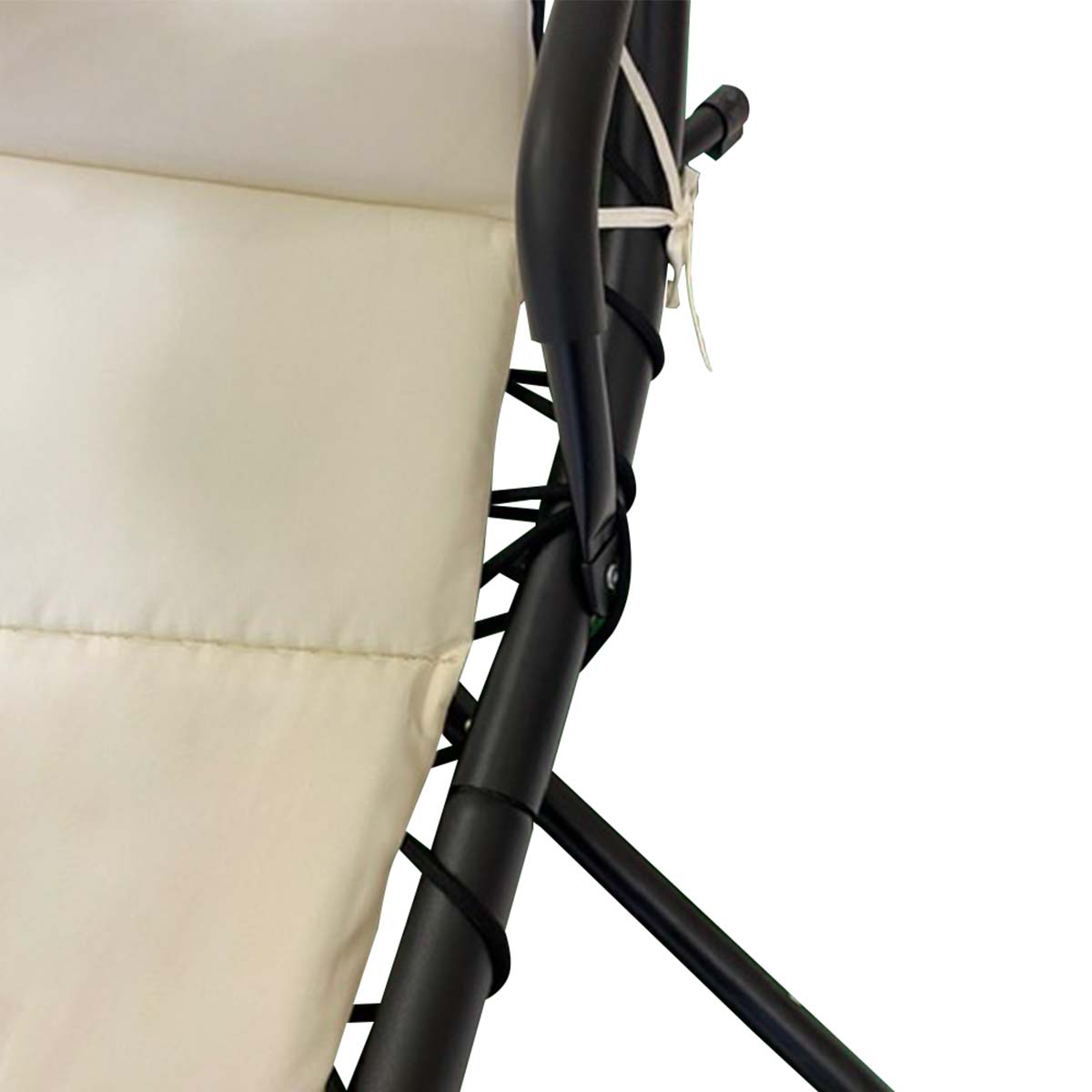 Poltrona dondolo da esterno con parasole ecrù Larissa