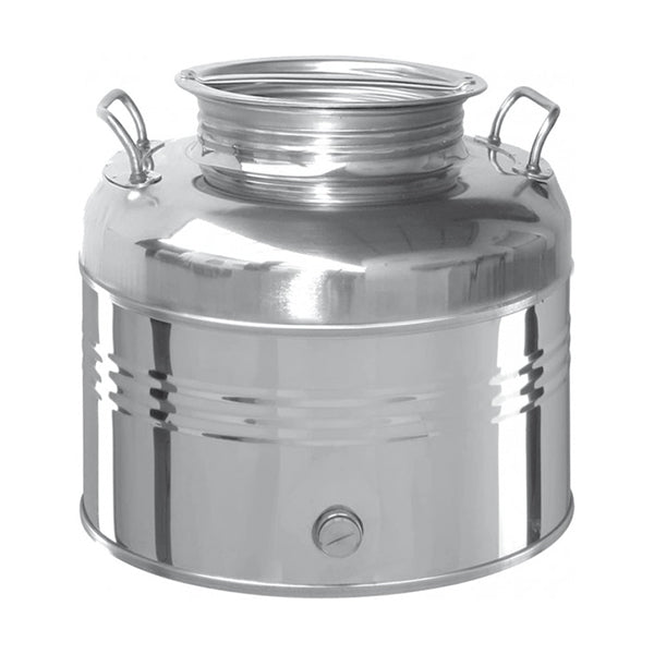 Fusto per olio in acciaio inox con tappo da 50 litri