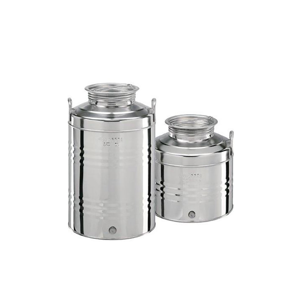 Fusto per olio in acciaio inox con tappo da 50 litri