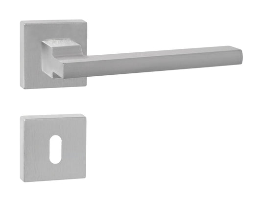 Maniglia Innova con rosetta e bocchetta quadre 45x45 mm cromato satinato
