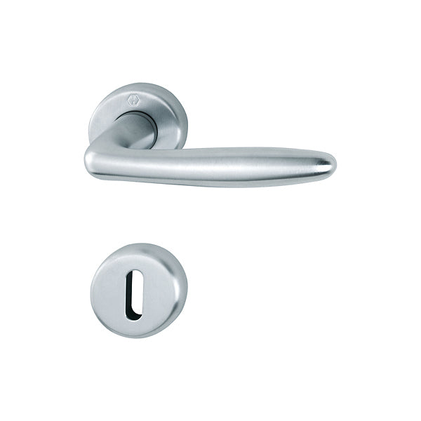 Maniglia Hoppe Roissy con rosetta e bocchetta tonda diametro 44 mm