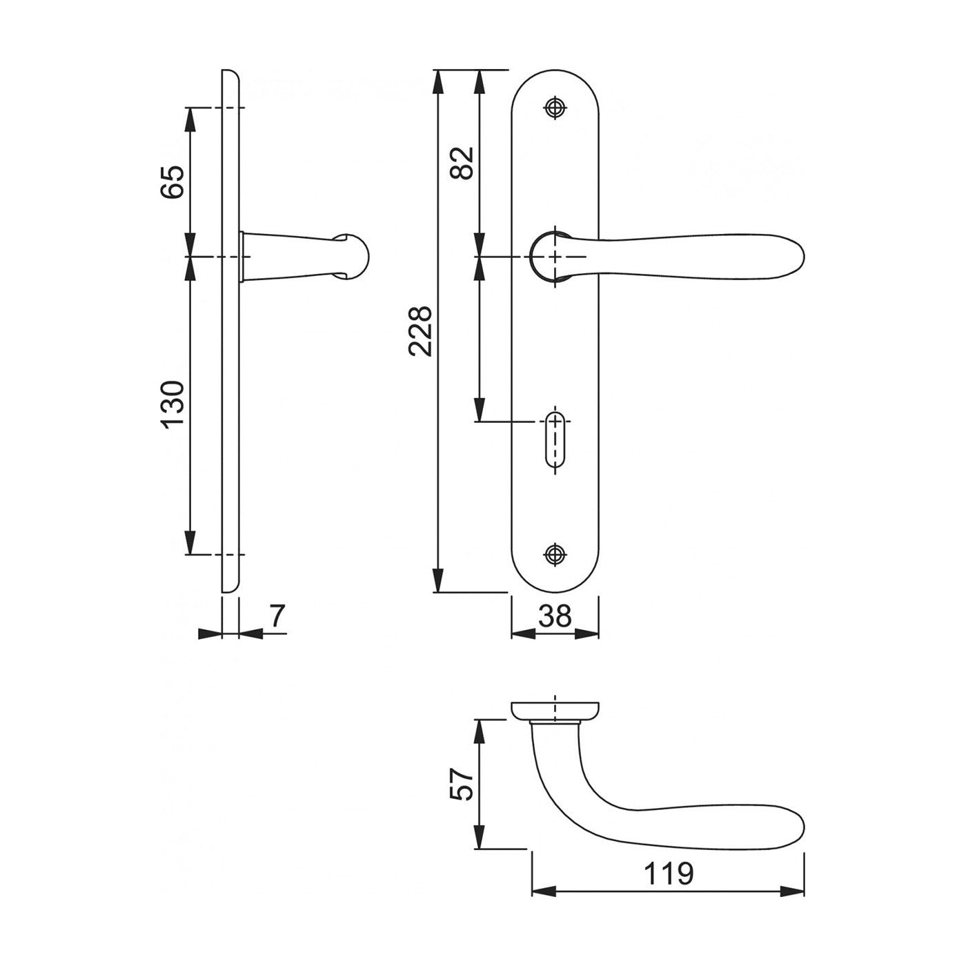 Maniglia Hoppe Santiago placca interasse 70 mm per porte da interni