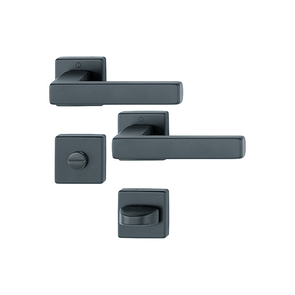 Maniglia Hoppe Toulon con rosetta quadra 49x49 mm con nottolino