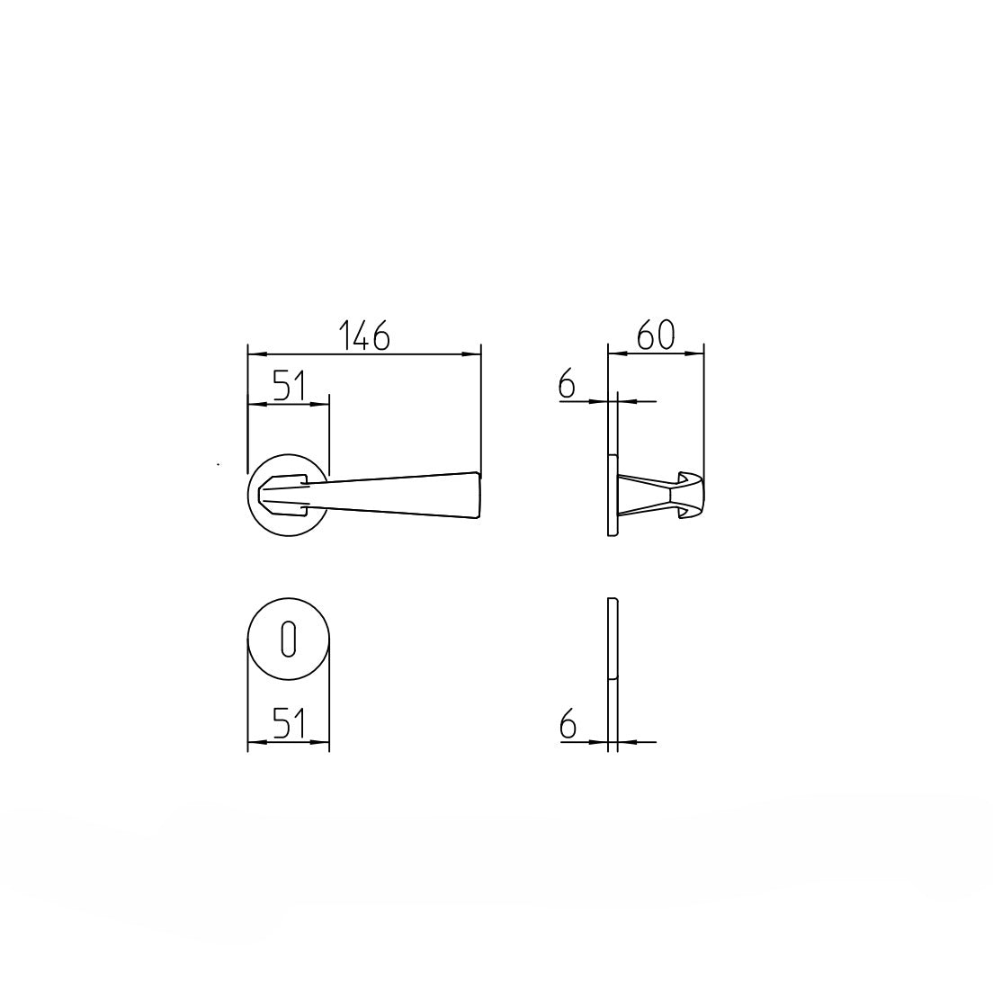 Maniglia Mitos rosetta tonda diametro 51 cm