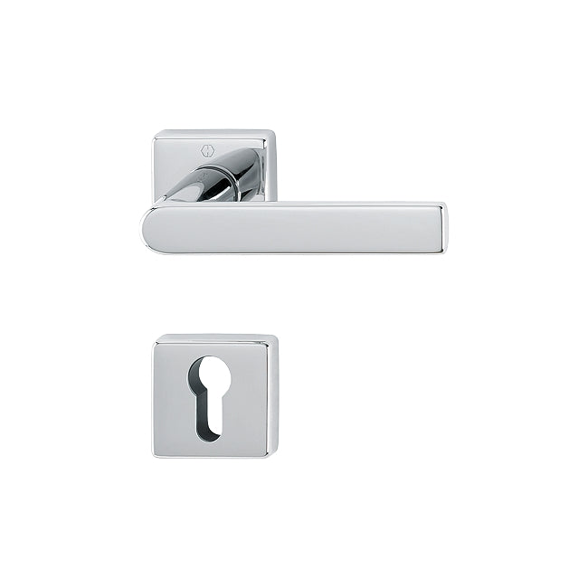 Maniglia porte Hoppe Los Angeles con rosetta quadra foro cilindro 49x49 mm