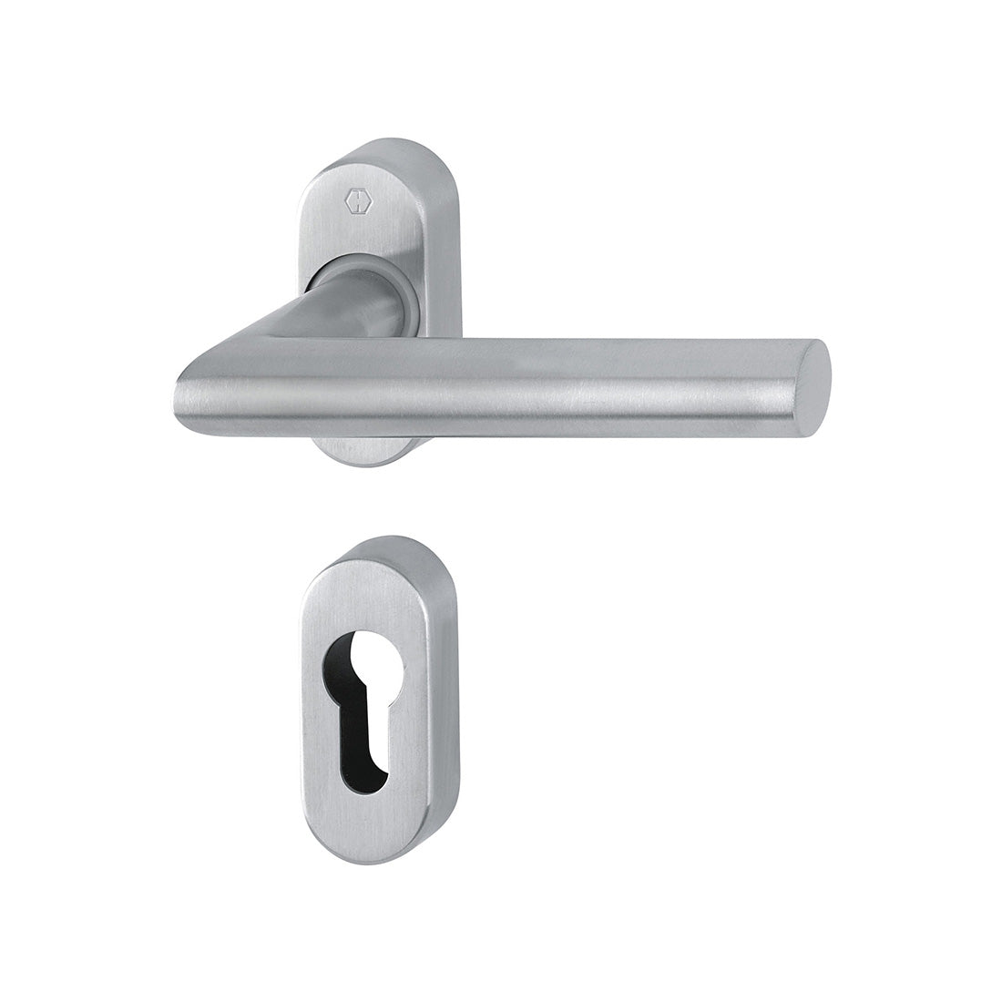 Maniglia porte interne Hoppe Utrecht con rosetta ovale 29x64 mm acciaio inox satinato