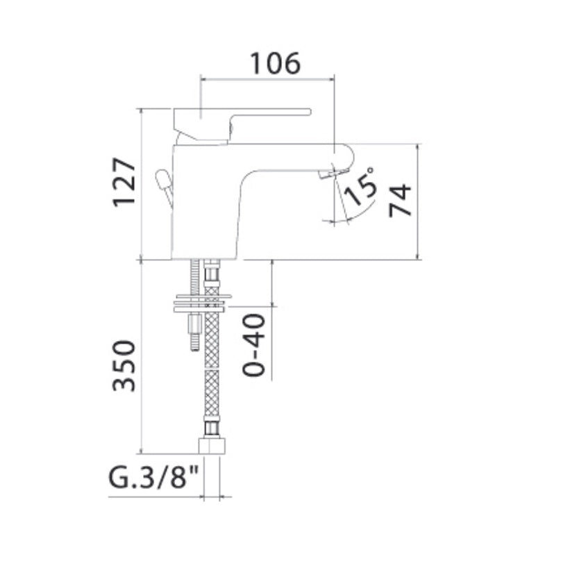 Miscelatore lavabo serie Lagos d. 35 mm cromo