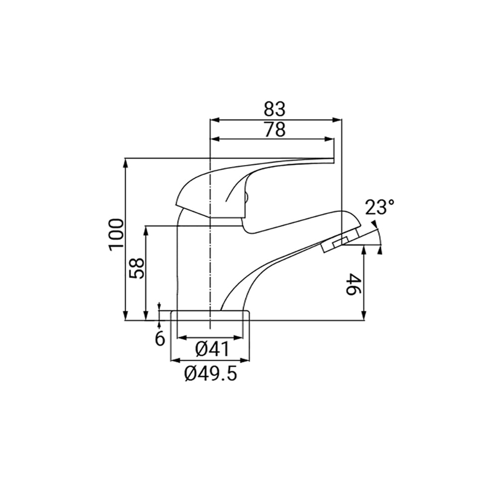 Miscelatore monocomando per lavabo d. 35 mm con piletta cromato serie Time