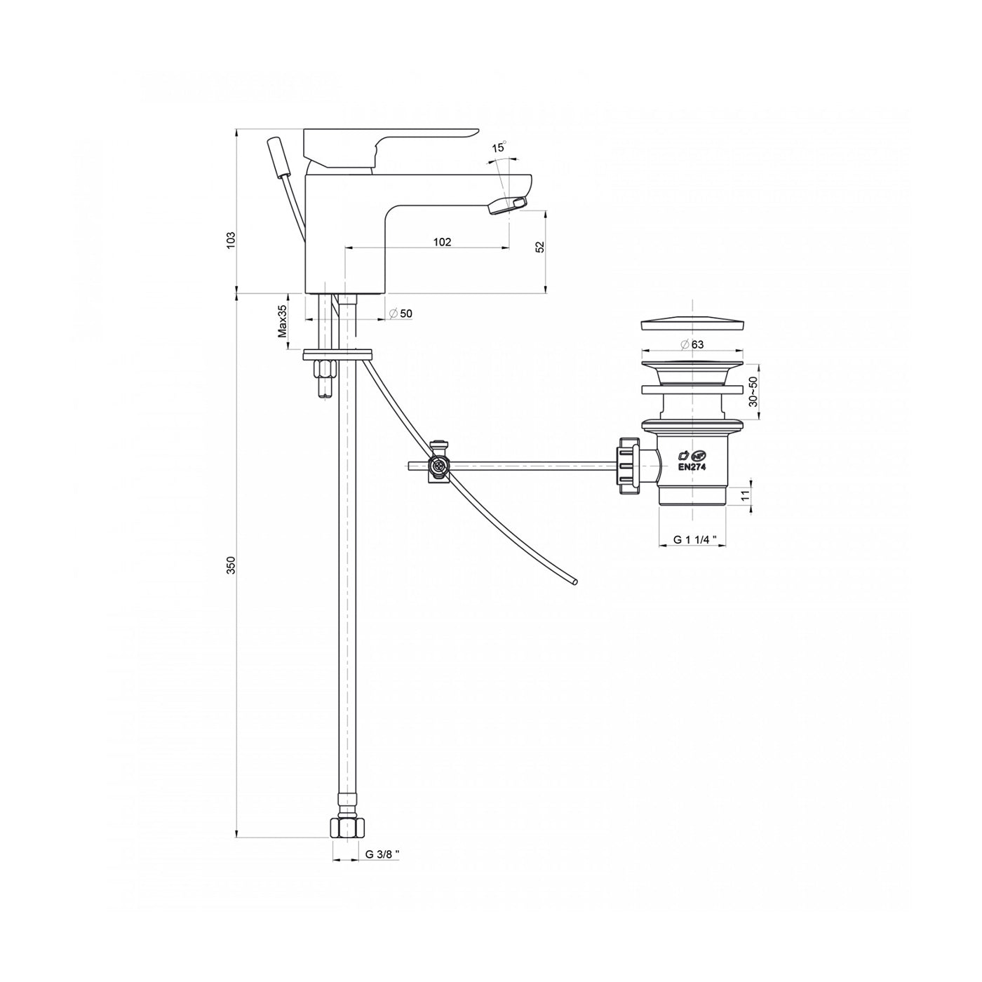 Miscelatore per lavabo monocomando Paini linea Giada cromato